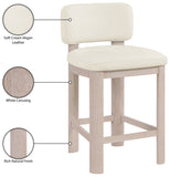 Paloma Vegan Leather Upholstered Counter Stool — 88054-C - Cream - 88054Cream-C Infographic