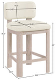 Paloma Vegan Leather Upholstered Counter Stool — 88054-C - Cream - 88054Cream-C Dim
