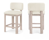 Paloma Vegan Leather Upholstered Counter Stool — 88054-C - Cream - 88054Cream-C Double Chair