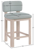Paloma Vegan Leather Upholstered Counter Stool — 88054-C - Light Blue - 88054LtBlu-C Dim
