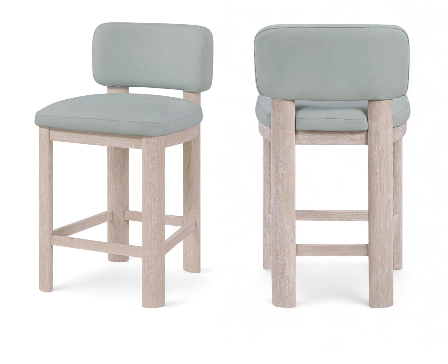 Paloma Vegan Leather Upholstered Counter Stool — 88054-C - Light Blue - 88054LtBlu-C Double Chair
