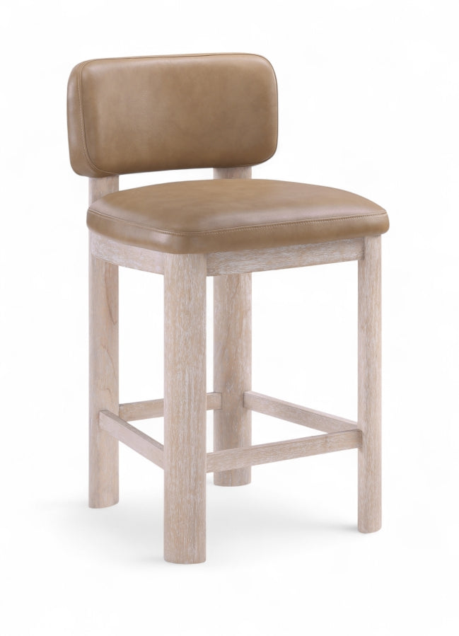 Paloma Vegan Leather Upholstered Counter Stool — 88054-C - Tan - 88054Tan-C