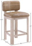 Paloma Vegan Leather Upholstered Counter Stool — 88054-C - Tan - 88054Tan-C Dim