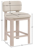 Paloma Vegan Leather Upholstered Counter Stool — 88054-C - Taupe - 88054Taupe-C Dim