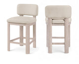 Paloma Vegan Leather Upholstered Counter Stool — 88054-C - Taupe - 88054Taupe-C Double Chair