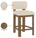 Paloma Vegan Leather Upholstered Counter Stool — 88055-C - Beige - 88055Beige-C Infographic