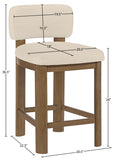 Paloma Vegan Leather Upholstered Counter Stool — 88055-C - Beige - 88055Beige-C Dim