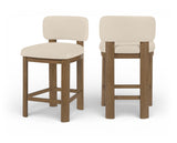 Paloma Vegan Leather Upholstered Counter Stool — 88055-C - Beige - 88055Beige-C Double Chair