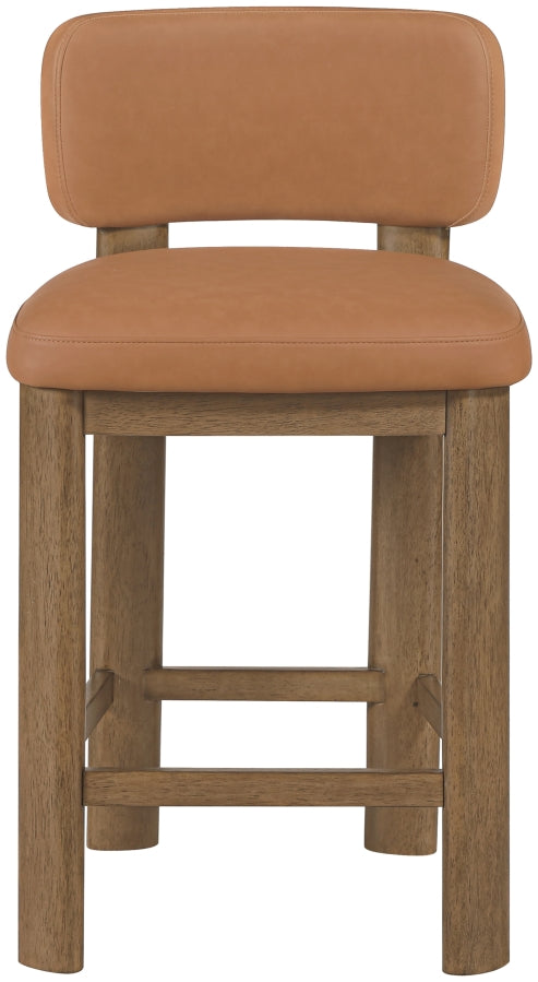Paloma Vegan Leather Upholstered Counter Stool — 88055-C - Cognac - 88055Cognac-C alternate view 2