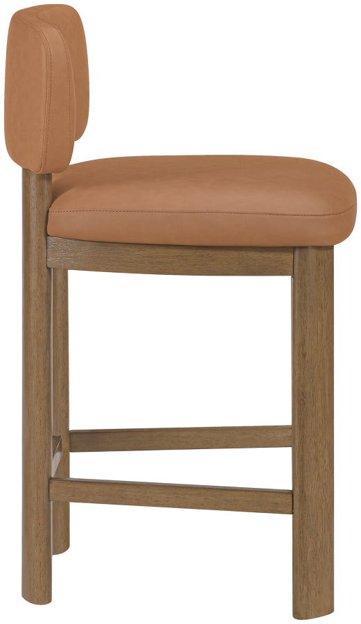 Paloma Vegan Leather Upholstered Counter Stool — 88055-C - Cognac - 88055Cognac-C alternate view 3