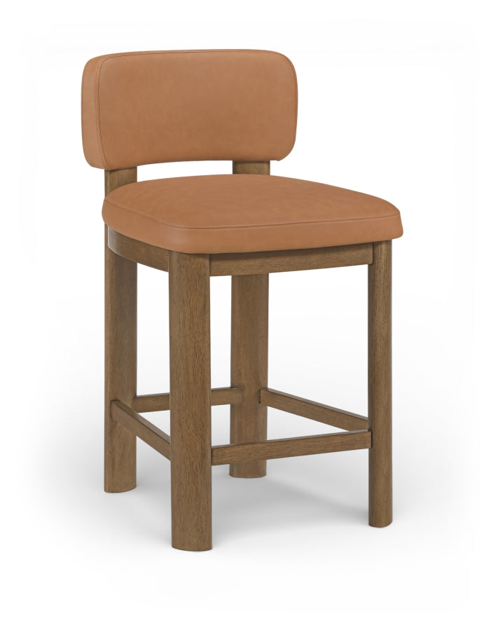 Paloma Vegan Leather Upholstered Counter Stool — 88055-C - Cognac - 88055Cognac-C