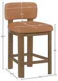 Paloma Vegan Leather Upholstered Counter Stool — 88055-C - Cognac - 88055Cognac-C Dim
