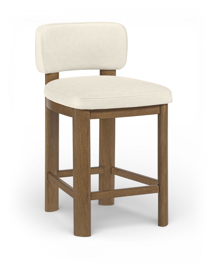 Paloma Vegan Leather Upholstered Counter Stool — 88055-C - Cream - 88055Cream-C