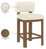 Paloma Vegan Leather Upholstered Counter Stool — 88055-C - Cream - 88055Cream-C Infographic