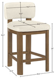 Paloma Vegan Leather Upholstered Counter Stool — 88055-C - Cream - 88055Cream-C Dim