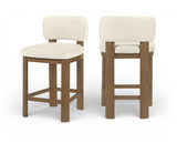 Paloma Vegan Leather Upholstered Counter Stool — 88055-C - Cream - 88055Cream-C Double Chair