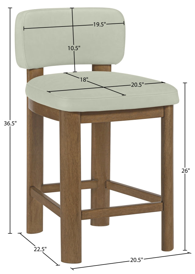 Paloma Vegan Leather Upholstered Counter Stool — 88055-C - Mint - 88055Mint-C Dim