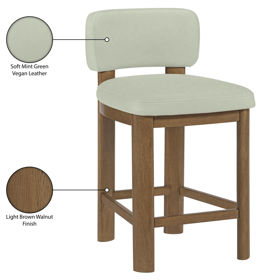 Paloma Vegan Leather Upholstered Counter Stool — 88055-C - Mint - 88055Mint-C Infographic