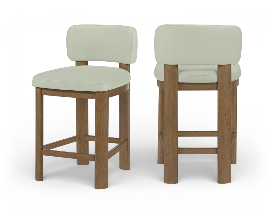 Paloma Vegan Leather Upholstered Counter Stool — 88055-C - Mint - 88055Mint-C Double Chair