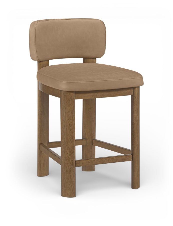 Paloma Vegan Leather Upholstered Counter Stool — 88055-C - Tan - 88055Tan-C