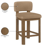 Paloma Vegan Leather Upholstered Counter Stool — 88055-C - Tan - 88055Tan-C Infographic