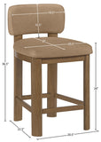 Paloma Vegan Leather Upholstered Counter Stool — 88055-C - Tan - 88055Tan-C Dim