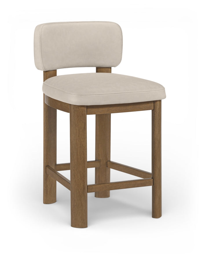 Paloma Vegan Leather Upholstered Counter Stool — 88055-C - Taupe - 88055Taupe-C