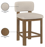 Paloma Vegan Leather Upholstered Counter Stool — 88055-C - Taupe - 88055Taupe-C Infographic