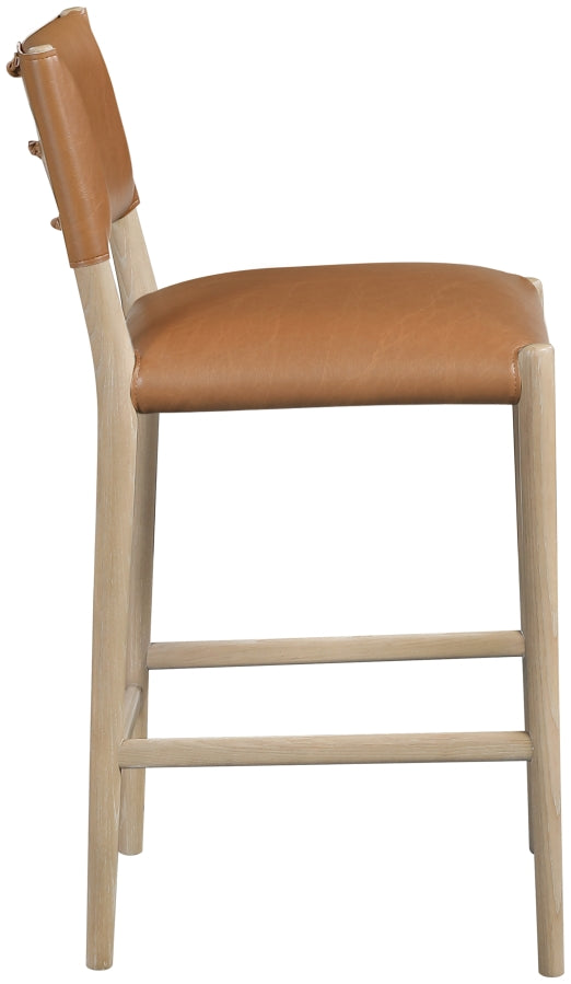 Andie Vegan Leather Upholstered Counter Stool — 88076-C - Cognac - 88076Cognac-C alternate view 3