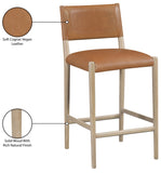 Andie Vegan Leather Upholstered Counter Stool — 88076-C - Cognac - 88076Cognac-C Infographic