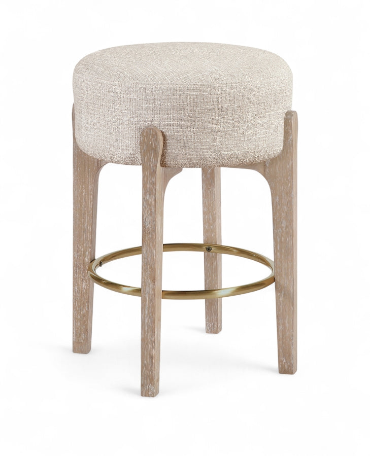 Torino Fabric Upholstered Counter Stool — 88004-C - Beige - 88004Beige-C