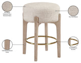 Torino Fabric Upholstered Counter Stool — 88004-C - Beige - 88004Beige-C Infographic