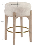 Torino Fabric Upholstered Counter Stool — 88004-C - Beige - 88004Beige-C Dim