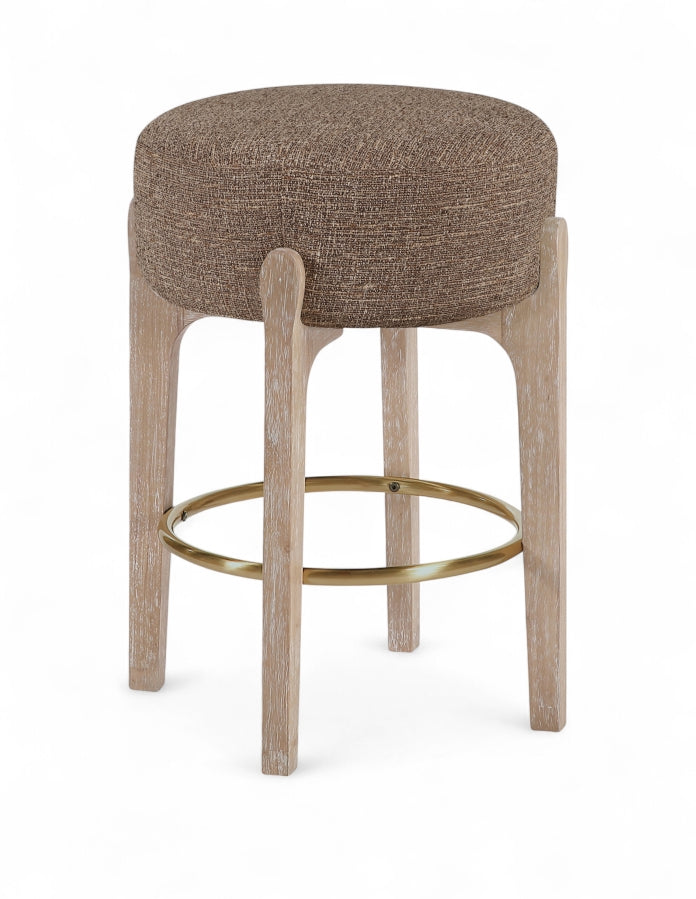 Torino Fabric Upholstered Counter Stool — 88004-C - Brown - 88004Brown-C