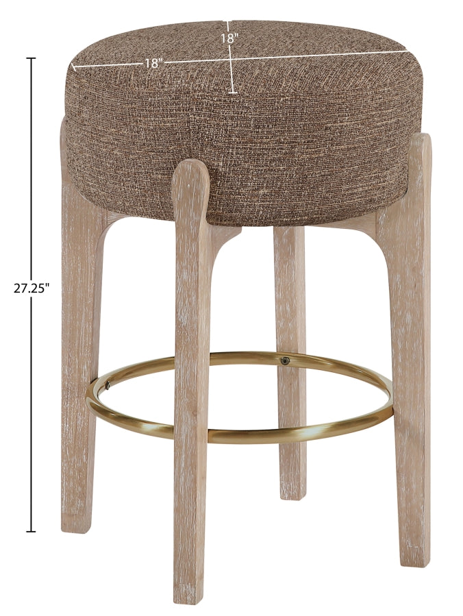 Torino Fabric Upholstered Counter Stool — 88004-C - Brown - 88004Brown-C Dim