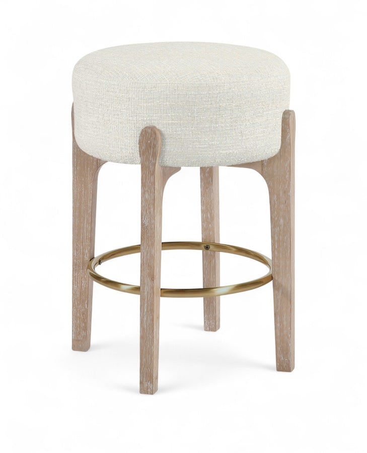 Torino Fabric Upholstered Counter Stool — 88004-C - Cream - 88004Cream-C