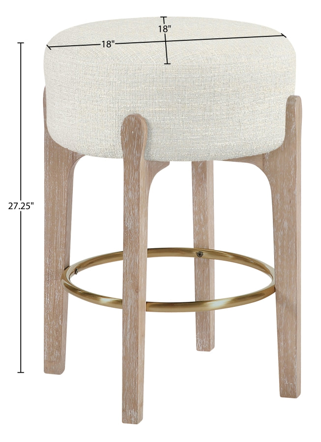 Torino Fabric Upholstered Counter Stool — 88004-C - Cream - 88004Cream-C Dim