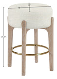 Torino Fabric Upholstered Counter Stool — 88004-C - Cream - 88004Cream-C Dim
