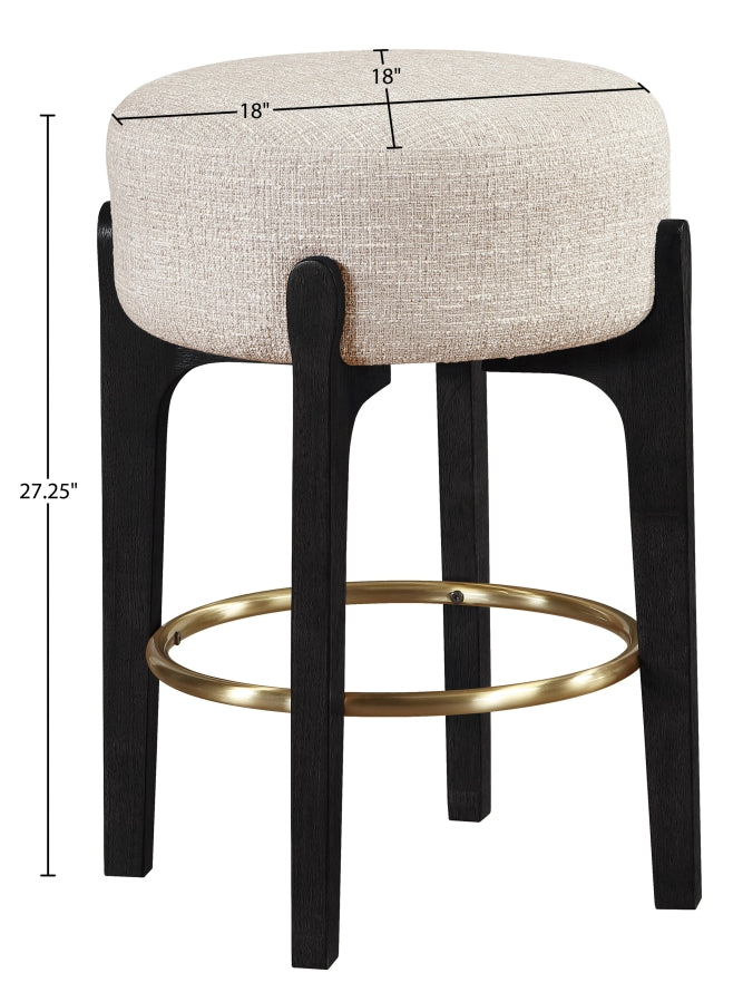 Torino Fabric Upholstered Counter Stool — 88006-C - Beige - 88006Beige-C Dim