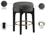 Torino Fabric Upholstered Counter Stool — 88006-C - Black - 88006Black-C Infographic
