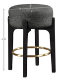 Torino Fabric Upholstered Counter Stool — 88006-C - Black - 88006Black-C Dim