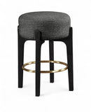 Torino Fabric Upholstered Counter Stool — 88006-C - Black - 88006Black-C