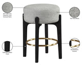 Torino Fabric Upholstered Counter Stool — 88006-C - Grey - 88006Grey-C Infographic