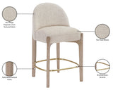 Torino Fabric Upholstered Counter Stool — 88007-C - Beige - 88007Beige-C Infographic
