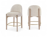 Torino Fabric Upholstered Counter Stool — 88007-C - Beige - 88007Beige-C Double Chair