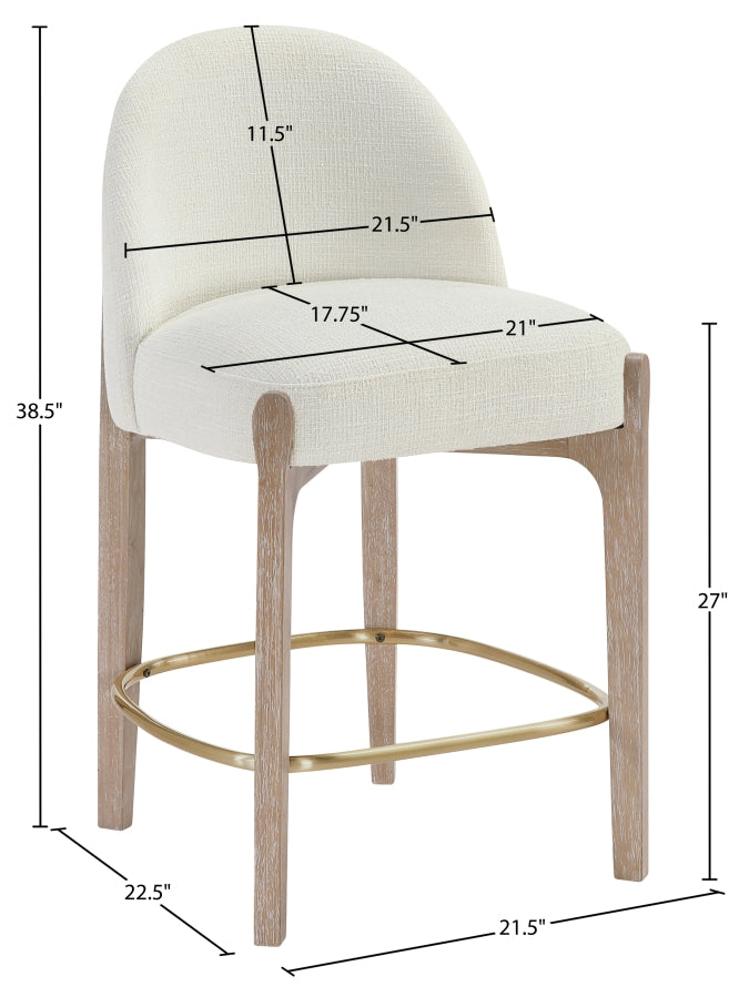Torino Fabric Upholstered Counter Stool — 88007-C - Cream - 88007Cream-C Dim