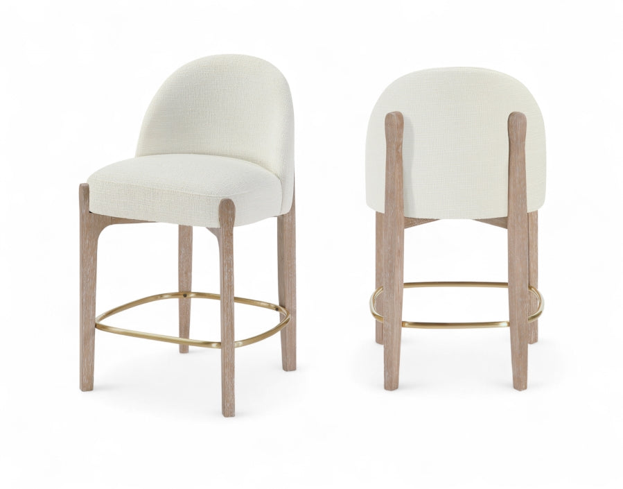 Torino Fabric Upholstered Counter Stool — 88007-C - Cream - 88007Cream-C Double Chair