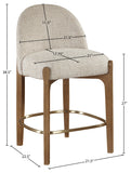 Torino Fabric Upholstered Counter Stool — 88008-C - Beige - 88008Beige-C Dim