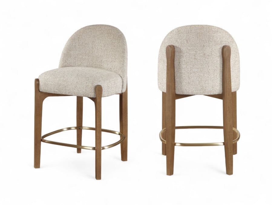 Torino Fabric Upholstered Counter Stool — 88008-C - Beige - 88008Beige-C Double Chair