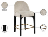 Torino Fabric Upholstered Counter Stool — 88009-C - Beige - 88009Beige-C Infographic